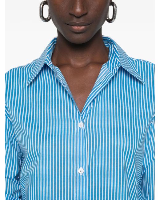 Frankie Shop Blue Peri Striped Button-Up Shirt