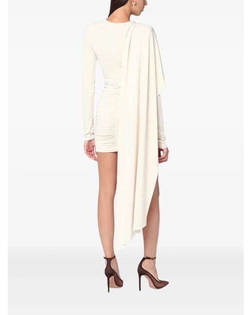 ANDAMANE White Draped Mini Dress