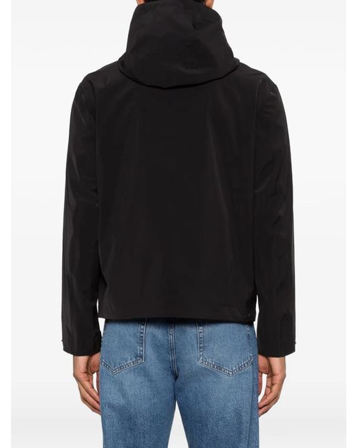 Emporio Armani Black Hooded Zip-Up Jacket for men