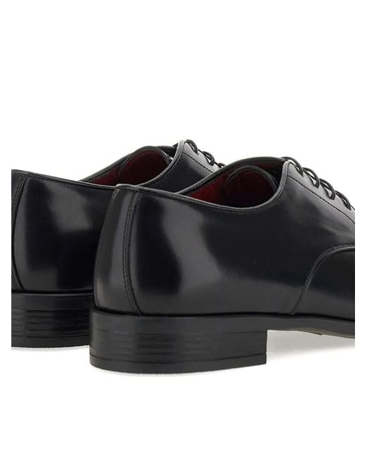 Duca Degli Abruzzi Black Windsor Leather Derby Shoes for men