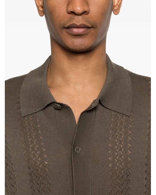 NN07 Brown Cardigan Thor En Maille Ajourée for men