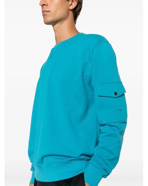 Herno Blue Crew-Neck Cotton Sweatshirt for men