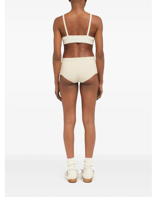 Alanui Natural Ribbed Cashmere Shorts