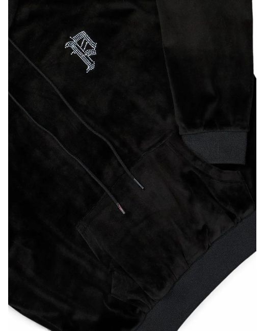 PROTOTYPES Black Nikki Rhinestone-Embellished Hoodie for men