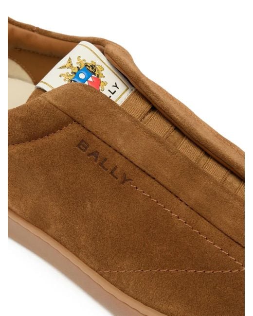 Bally Brown Retro Crest Suede Sneakers for men