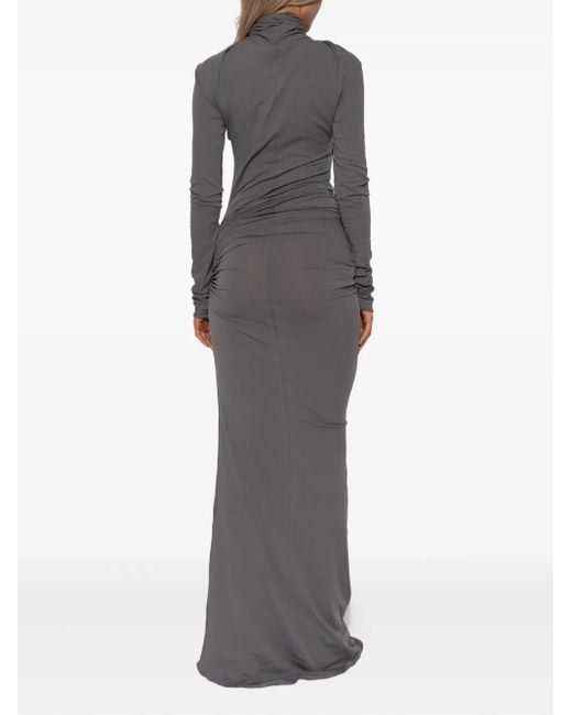 Entire studios Gray Draped Long-Sleeve Maxi Dress