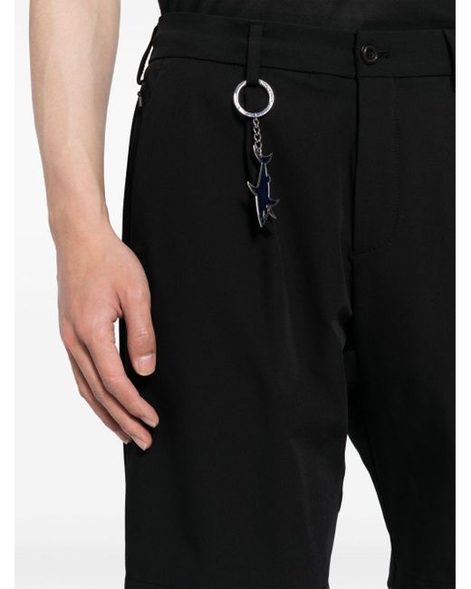 Paul & Shark Black Logo-appliqué Chino Shorts for men