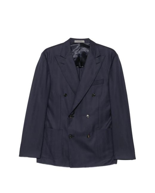 Corneliani Blue Double-Breasted Jacket for men