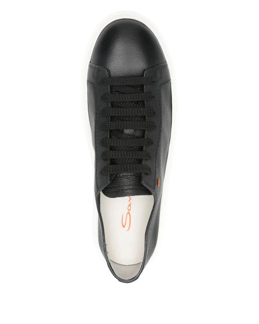 Santoni レザースニーカー Black