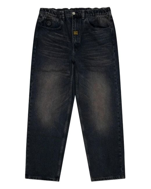 Aape By A Bathing Ape Blue Logo-Patch Jeans for men