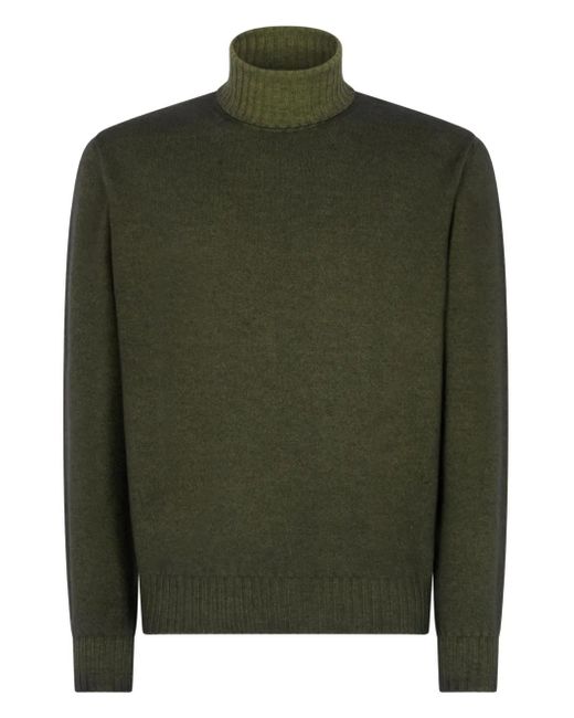 Boglioli Rollkragenpullover mit geripptem Saum in Green für Herren