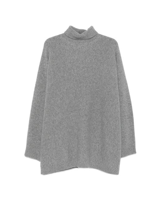 Sofie D'Hoore Gray Roll-Neck Knitted Sweater