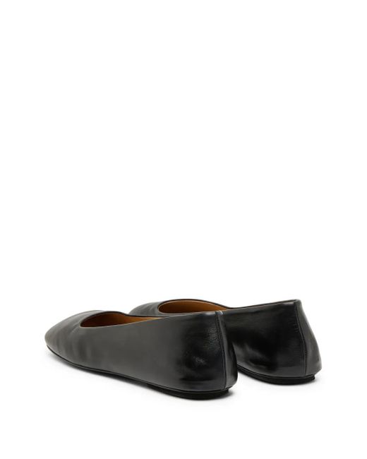 Marsèll Black Bama Square-Toe Ballet Flats