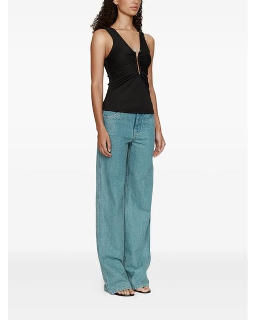 Christopher Esber Black Crystal Pin Tank Top