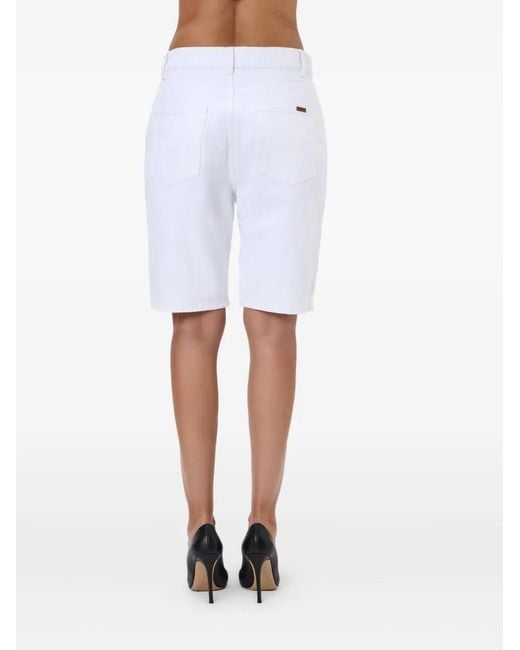 No44 White Logo-Patch Shorts