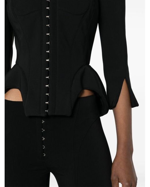 Veste crop à design corset Mugler en coloris Black