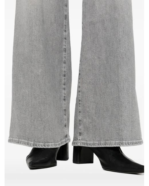 7 For All Mankind Gray Weite Jeans mit hohem Bund