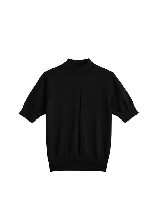 John Richmond Black Short-Sleeve Knitted T-Shirt