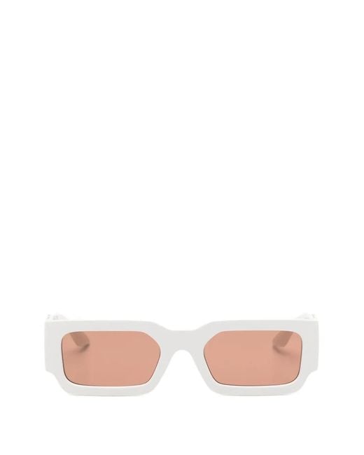 Versace Pink Greca Rectangle-Frame Sunglasses