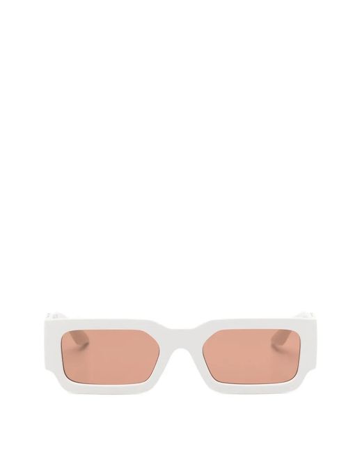 Versace Pink Greca Rectangle-Frame Sunglasses