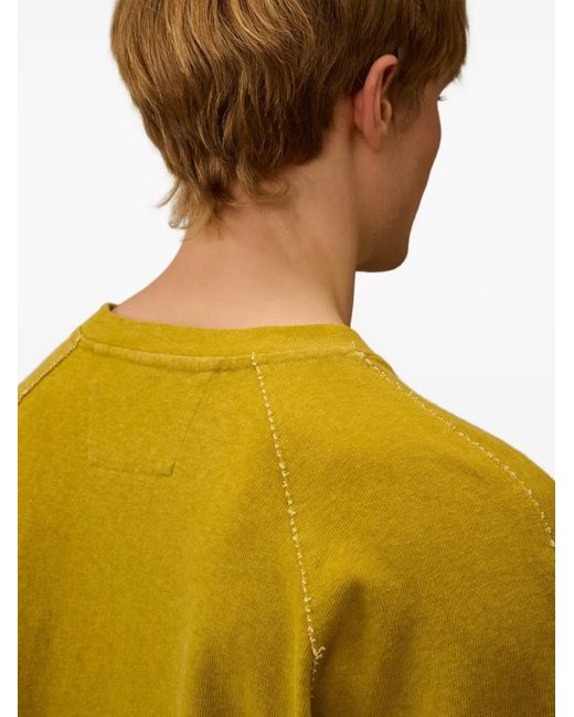 C P Company Green Heavy Jersey Plated Crewneck Sweatshirt for men