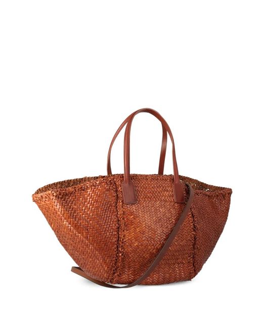 Dragon Diffusion Brown Teresa Woven Leather Tote Bag