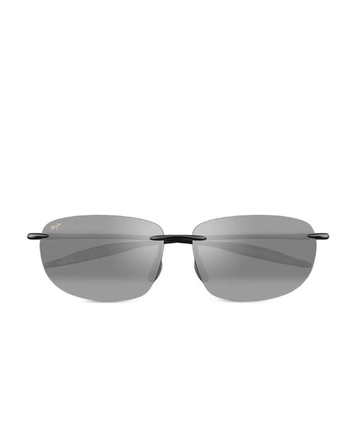 Maui Jim Gray Rimless Rectangle-Frame Sunglasses