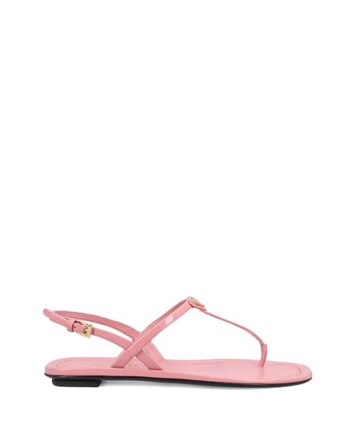 Prada Pink Patent Leather Thong Sandals