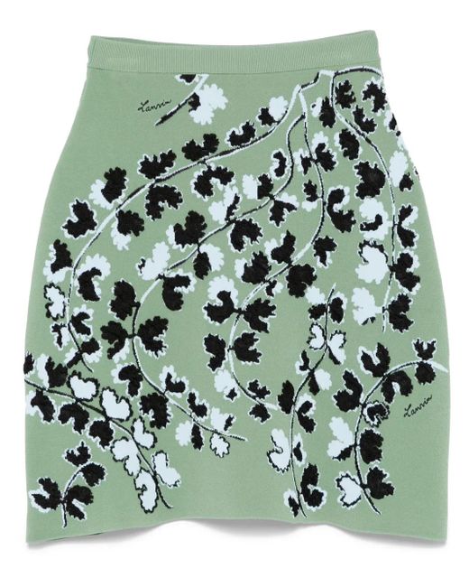 Lanvin フローラル ミニスカート Green