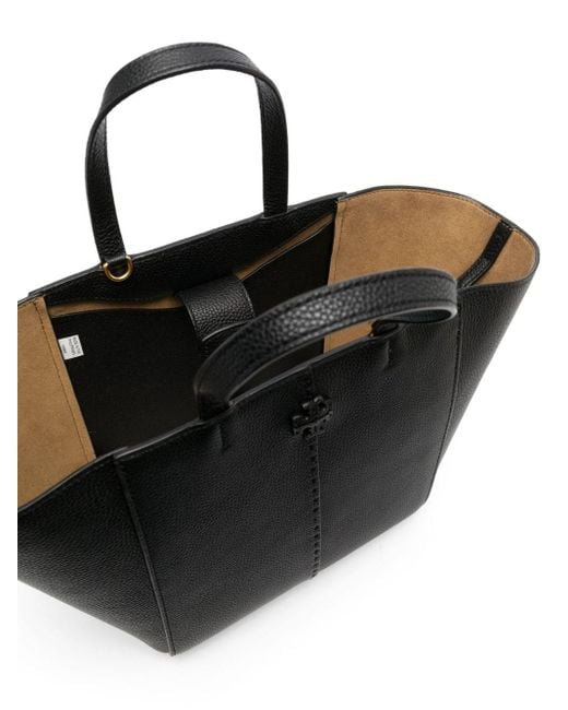 Tory Burch Mcgraw Leather Tote Bag in Black Lyst UK