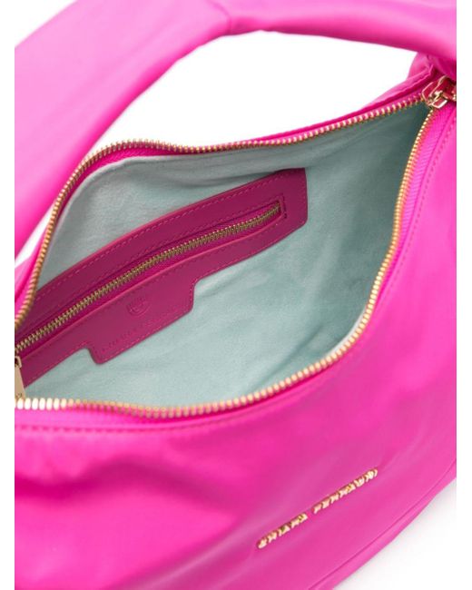 Chiara Ferragni Pink Caia Eyelike-motif Logo-lettering Bag