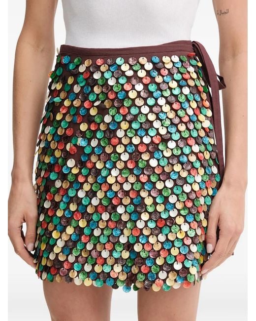 Never Fully Dressed Women's Green Sequin Embellished Short Skirt -  www.rajagirimanappuram.com