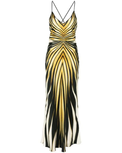 Roberto Cavalli Jurk Met Abstracte Print in het Metallic