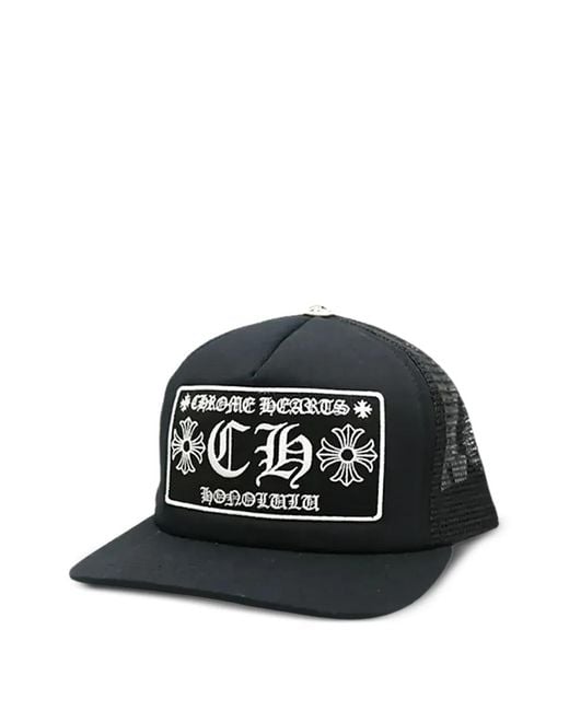 Chrome Hearts Black Honolulu Trucker Hat for men
