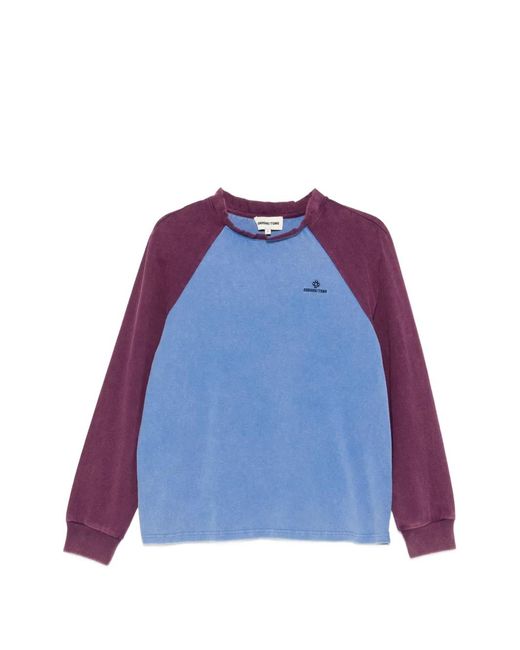 ShuShu/Tong Blue Raglan-Sleeve Logo-Embroidered Sweater