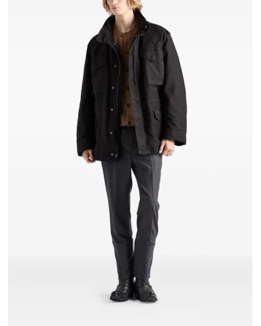 Prada Blue Midweight Cotton-Down Field Jacket for men