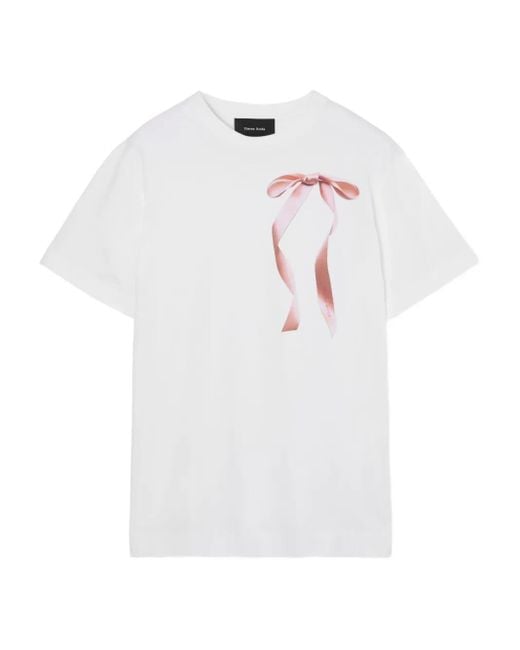Simone Rocha T-Shirt Met Strikprint En Lint in het White