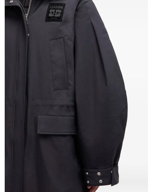 Ganni Oversized Parka in het Blue