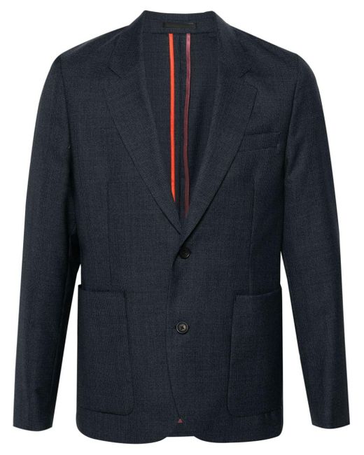 PS by Paul Smith Blue Notched-lapels Single-breasted Blazer for men