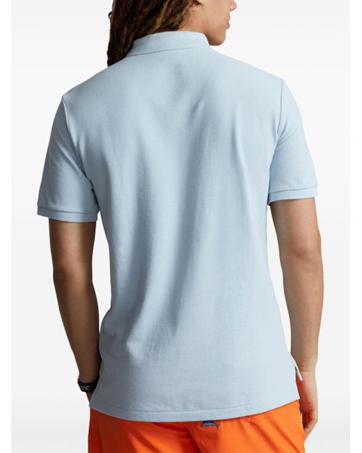 Polo Ralph Lauren Blue Polo Pony-embroidered Cotton Polo Shirt for men