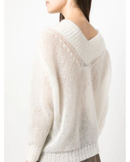 Forte_forte White Forte_forte V-neck Jumper