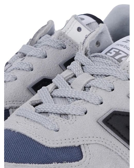 New Balance White 574 Suede Sneakers