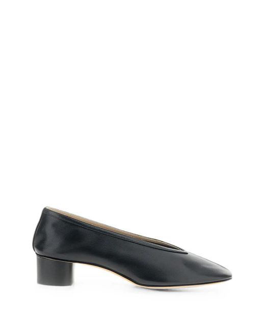 Le Monde Beryl Black Calf Leather Block-Heel Pumps