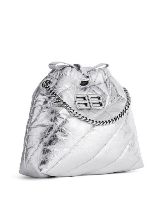 Balenciaga White Crush Xs Metallic Crossbody Bag