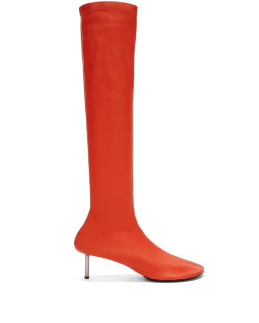 Jil Sander Red Stiefel Aus Leder