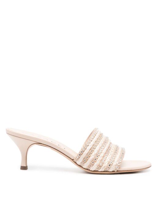 Casadei Natural Limelight 70mm Mules