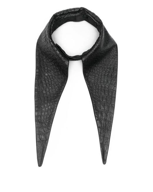 MITILIANE COUTURE Black Pointed Leather Tie