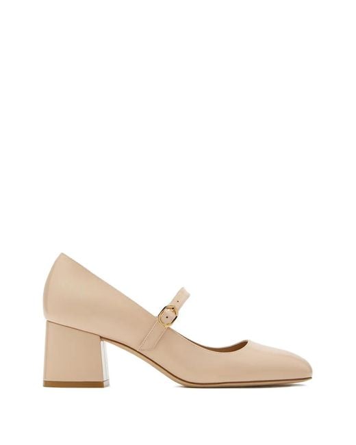 Stuart Weitzman Natural Stuart Mj Buckle Strap Pumps