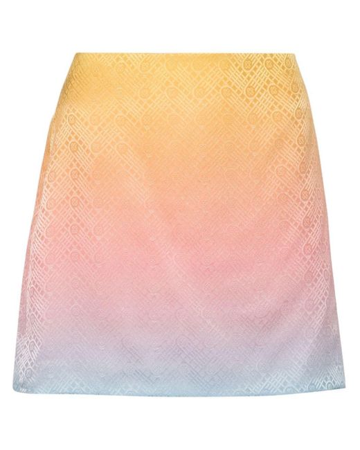 Casablancabrand Pink Pastel Gradient Silk Mini Skirt