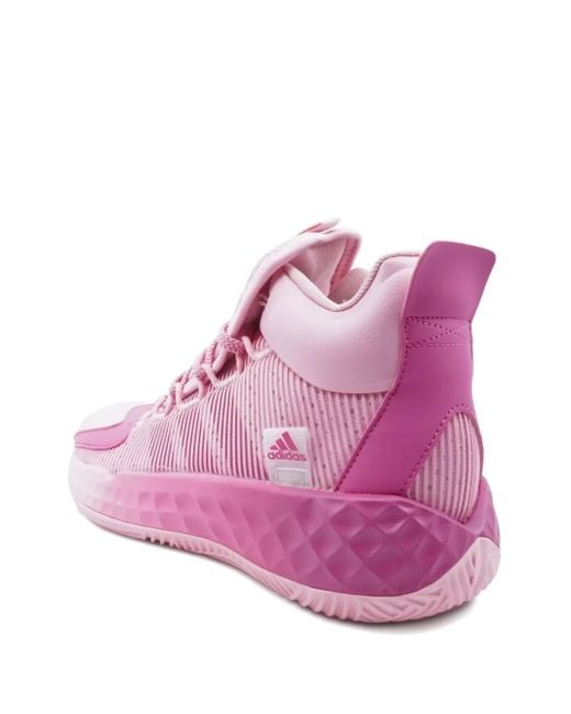 Adidas Pink Pro Boost Mid Sneakers